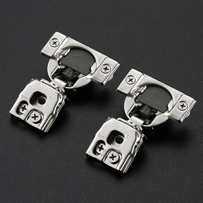 Ravinte 50 Pack 25 Pairs 1 Inch Overlay Soft Close Hidden Door Hinges - Stainless Steel, Satin Nickel