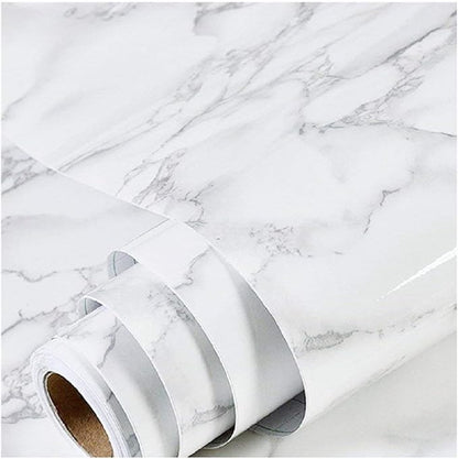 practicalWs Peel and Stick Marble Wallpaper 15.7'' x 472.4'' Marble Contact Paper for Cabinets and Drawers, White Gray Granite Self Adhesive Removable Kitchen Backsplash Vinyl Wall Paper
