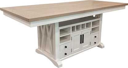 Parker House Americana Modern Dining 72 in. Island Counter-Height Extendable Dining Table