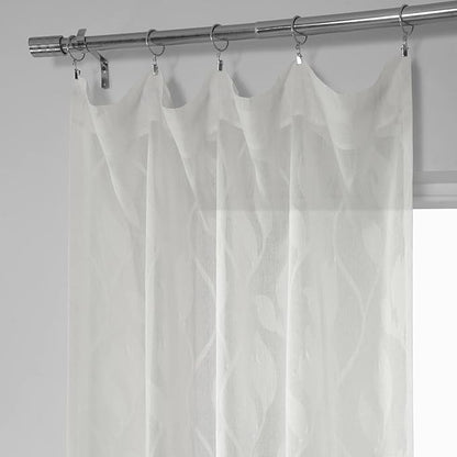 HPD Half Price Drapes Patterned Linen Sheer Curtain For Living Room 50 X 84 (1 Panel), Rod Pocket Window Curtains for Bedroom, Avignon Vine