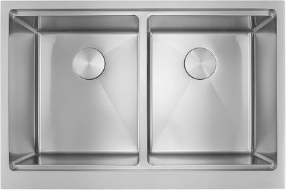 Kitsitchen Undermount Kitchen Sink 36 Inch, Large Farmhouse Workstation Apron Front Kitchen Sink,16 Gauge Stainless Steel 10" Deep Double Bowl Farm Kitchen Sinks with Ledge & Accessories