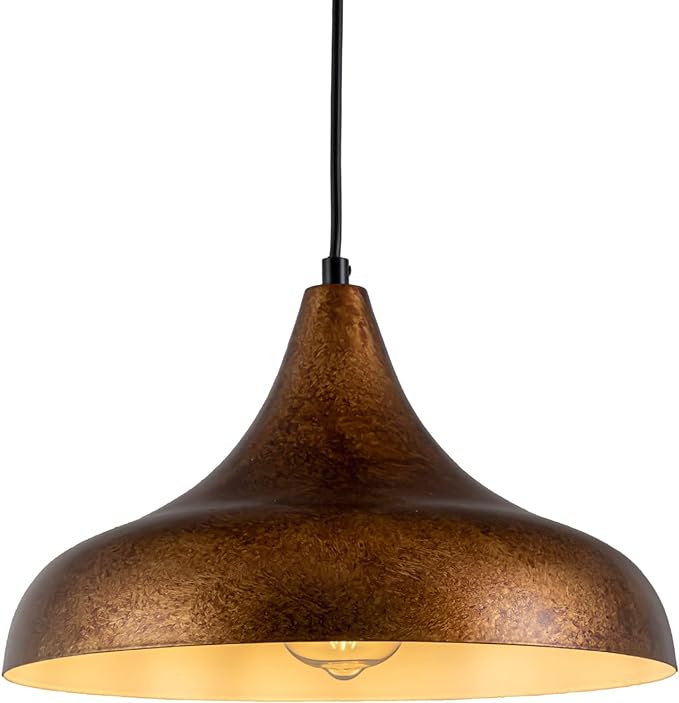 Lingkai 12.6" Farmhouse Pendant Light, Rustic Vintage Hanging Light Fixture Ceiling Mount Lamp for Kitchen Island Dining Room