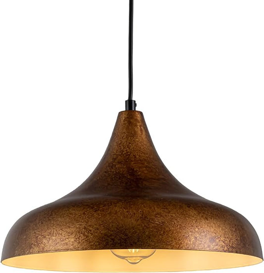 Lingkai 12.6" Farmhouse Pendant Light, Rustic Vintage Hanging Light Fixture Ceiling Mount Lamp for Kitchen Island Dining Room