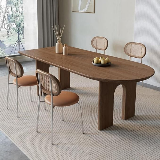 Modern Dining Table Solid Wood Island Table Rectangular Wall-Mounted Home Desk Restaurant Dining Table Kitchen Dining Table(180cm)