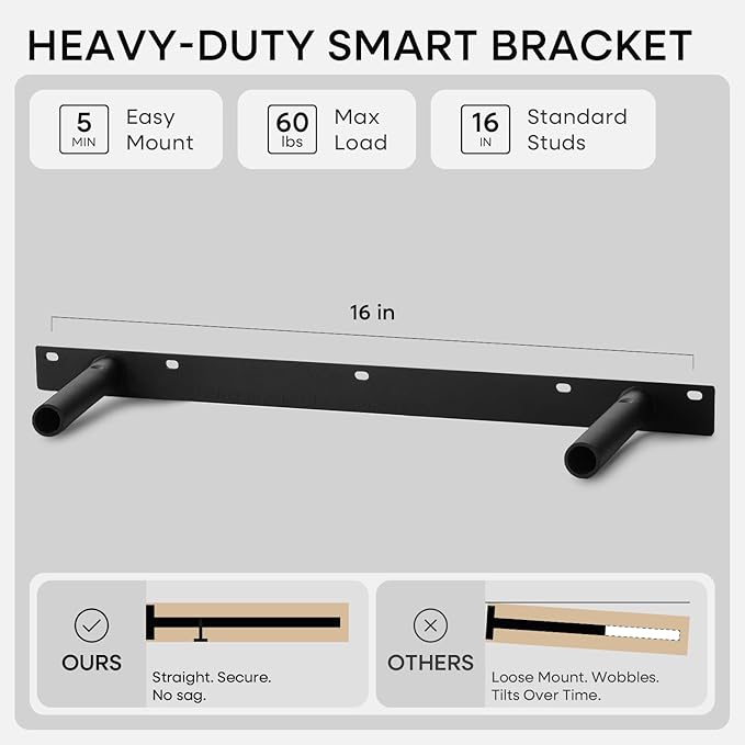 Homeforia 24 inch Golden Oak Floating Shelf, High End Solid Real Wood 24inch Small Floating Shelves for Wall Mounted, Oak Wooden 24in Floating Shelves, Heavy Duty Bracket, 24 X 6.5 X 1.75 in, Set of 3