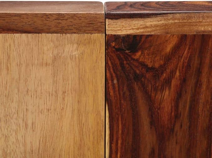 Brown Rectangle Dining Table 55.1 x 27.6 x 29.5 in Solid Acacia Wood Top Industrial Style Kitchen Dining Room Set Seats 6 for Small Spaces Modernes Design