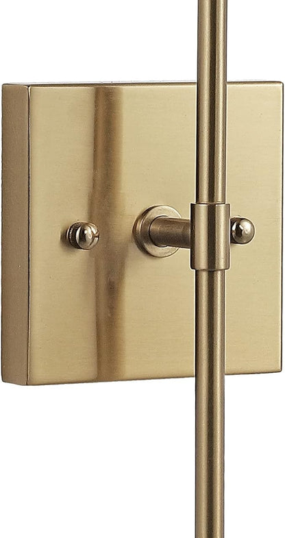 JONATHAN Y 20.5" Brass Gold/Clear 1-Light Modern Farmhouse LED Vanity Light Sconce, Clear Glass Cylinder Shade, Wall Lamp for Bathroom Mirror Hallway Entryway, LED Bulb Included (JYL7805C)