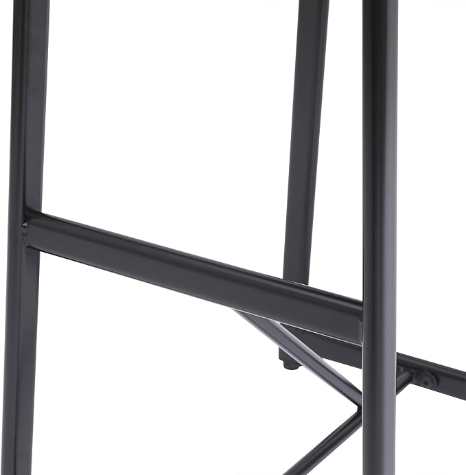 3-Piece Counter Height Bar Stool Set - Armless Back Stools for Kitchen Island (Black + MDF + Modern)