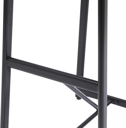 3-Piece Counter Height Bar Stool Set - Armless Back Stools for Kitchen Island (Black + MDF + Modern)