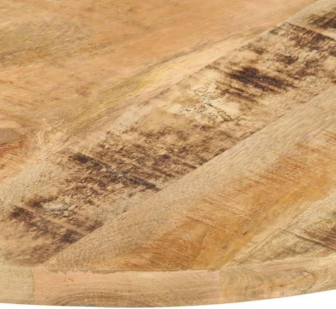 24 inch Solid Mango Wood Round Tabletop Polished Butcher Block Countertop for DIY Dining Desk Kitchen Island Bar Small Space Indoor/Outdoor Rustic Modern Brown