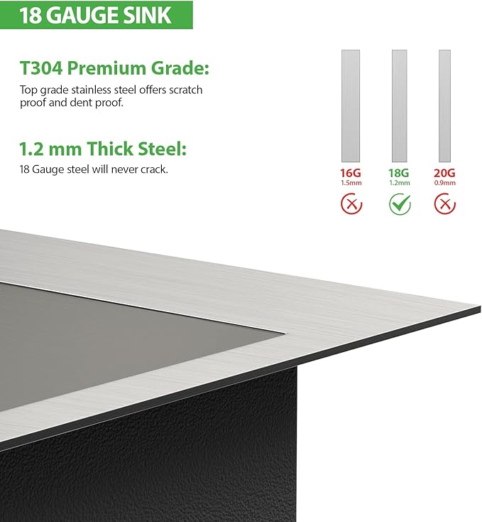 22 Inch Laundry Sink Drop In Laundry Utility Skins16 Gauge Stainless Steel Single Bowl Sink 12" Deep Single Bowl Laundry Room Sinks 22x22x12