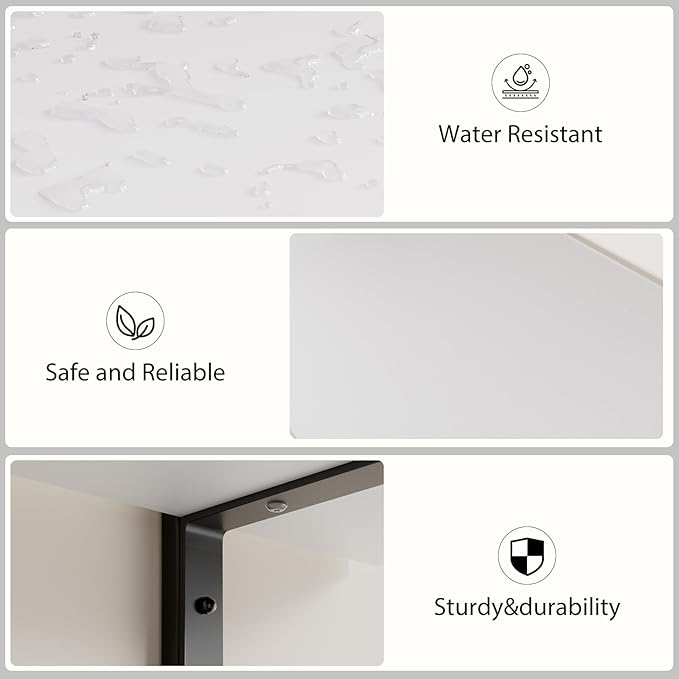 Floating Shelf for Wall - 3 Tier 24"x 31.5" Shelves for Room Wall for Bathroom, Bedroom, Toilet, Kitchen, Living Room, Office, White