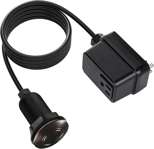 Garbage Disposal Air Switch Kit, Sink Top On Off for disposal By CLEESINK (SHORT/2.5", Oil Rubbed Bronze)