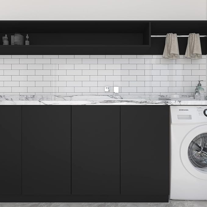 Decotalk 30"x400" Black Wallpaper Peel and Stick, Black Wallpaper for Bedroom, Dark Contact Paper for Cabinets and Drawers, SolidBlack Contact Paper Removable, Self Adhesive Wall Vinyl