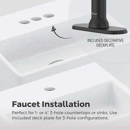 Pfister Capistrano Bathroom Sink Faucet, Single Control, 1-Handle, Single Hole, NSF Certified, Spot Defense Matte Black Finish, LF042CSOSDB
