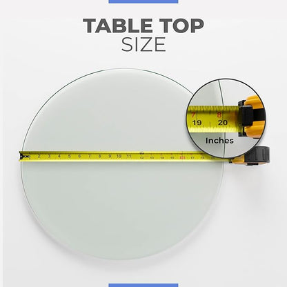 20 Inch Round Clear Tempered Glass Table Top with 3/8" Thick Pencil Polished Edge for Dining, Coffee Table, or Office Use by Fab Glass and Mirror