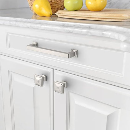 Amerdeco 10 Pack Brushed Satin Nickel Cabinet Pulls 6.3 Inch(160MM) Hole Centers Kitchen Cabinet Handles Cabinet Hardware Kitchen Handles for Cabinets Cupboard Handles Drawer Pulls ZH0019