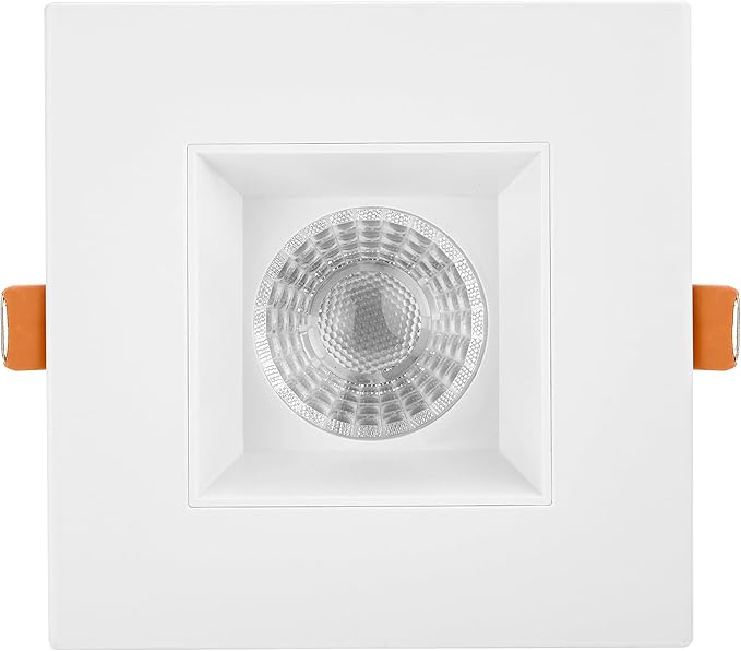 Maxxima 4 in. Ultra-Thin Recessed Anti-Glare LED Downlight, Canless IC Rated, 5 Color Temperature Selectable 2700K/3000K/3500K/4000K/5000K, Dimmable Square White Trim, 90 CRI