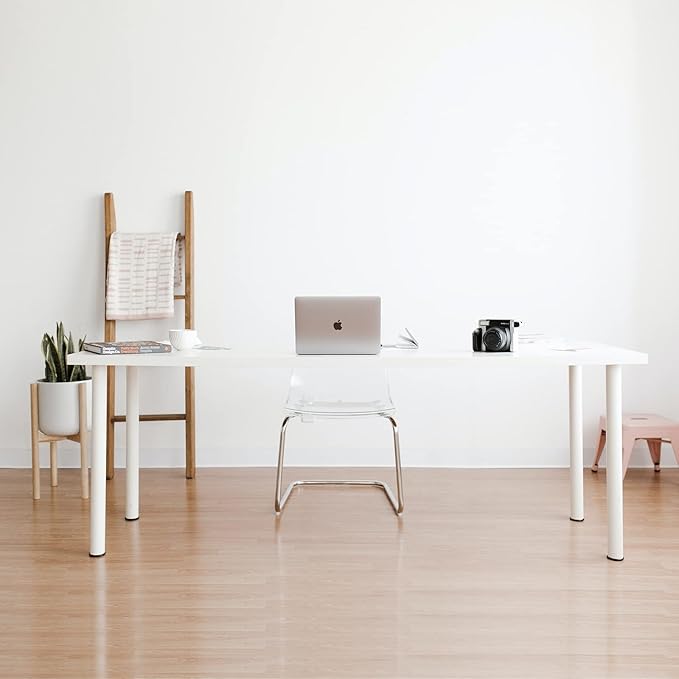 Kaboon 60x24 inches Tabletop, Solid One-Piece Desktop for Sit Stand Desk, Double Desks, L Desk DIY,Wood Countertop Home or Commercial Use,1 inch Thick, White, 23.62" D x 59.1" W