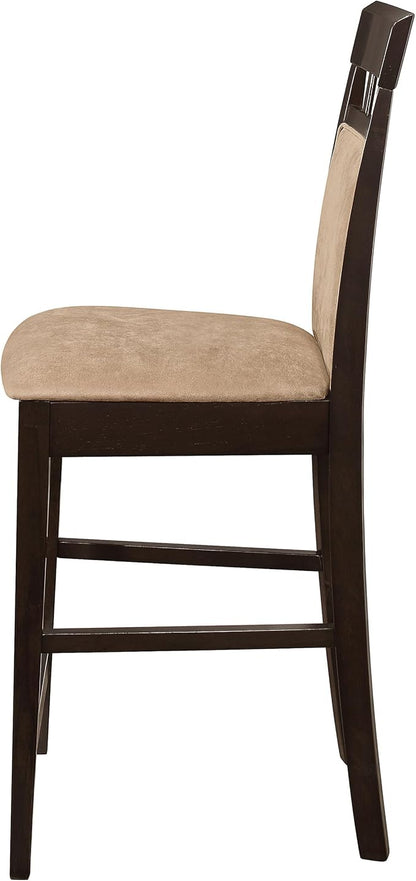 Coaster Home Furnishings - Gabriel - Wood Upholstered Counter Height Chairs (Set of 2) - Closed Back, Padded Seat and Back - Dining Room & Kitchen - Cappuccino - 100219