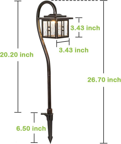 hykolity Low Voltage Outdoor Integrated LED Landscape Lighting, 3W 185LM 12V-15V Oil-Rubbed Bronze Pathway Light for Yard Lawn, Die-Cast Aluminum Construction, 4-Pack, ETL Listed