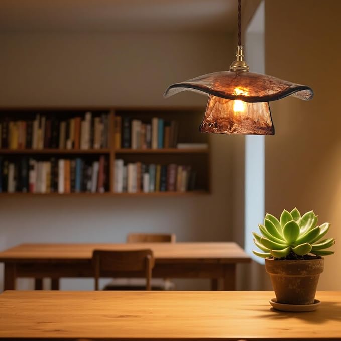 YLONG-ZS Pendant Lights Kitchen Island,Glass Hanging Pendant Light Brass,Vintage Gold Farmhouse Kitchen Hanging Lights for Island Dining Room Bedroom Living Room Hotel