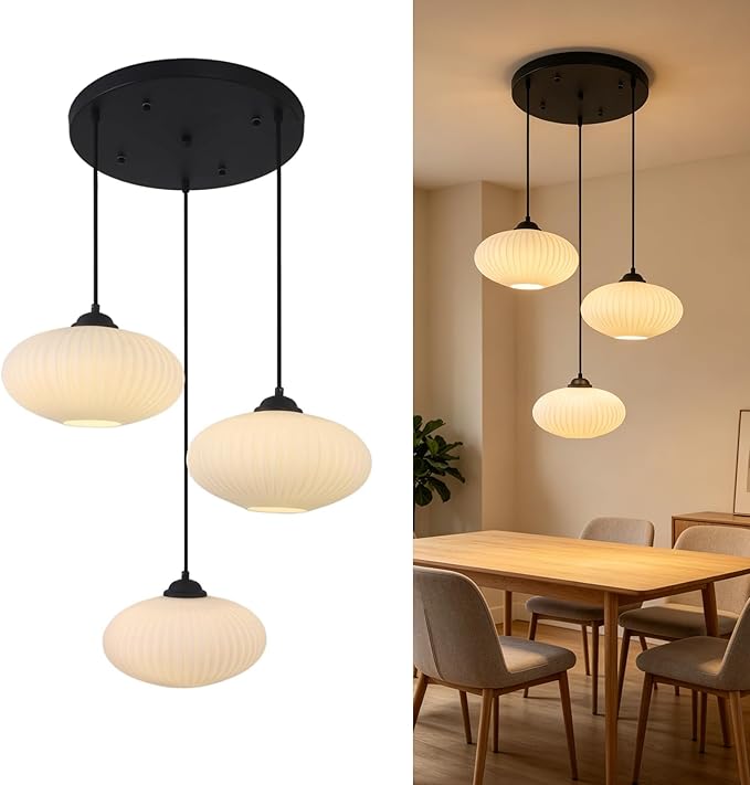 3 Light Cluster Pendant Lighting Black Globe Chandelier Large Milk Glass Pendant Light Multi Pendant Light Fixture 3 Globe Pendant Light Fixture Mid Century Cluster Pendant Light