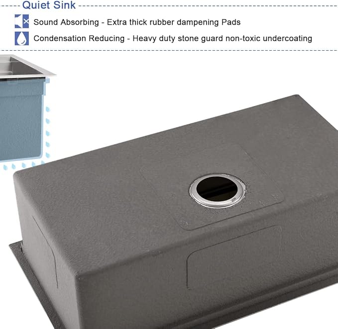 Stainless Steel Kitchen Sink Undermount-Hovheir 25x19 Undermount Kitchen Sink Workstation Sinks 16 Gauge Stainless Steel Single Bowl Deep Under Mount Sinks with Cutting Board