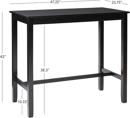 Linon 42 inch Bar Height Pub Claridge Table, Black
