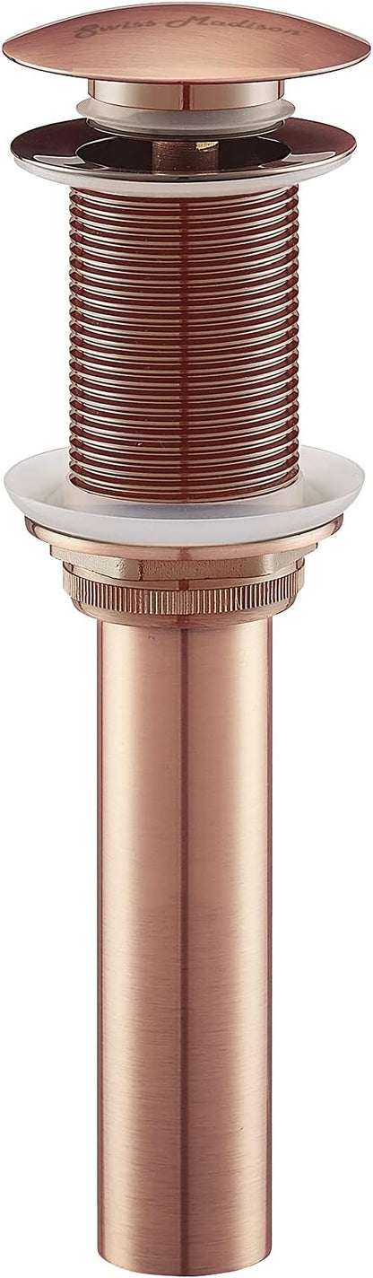 Residential Non-Overflow Pop Up Sink Drain 1.75" in Rose Gold