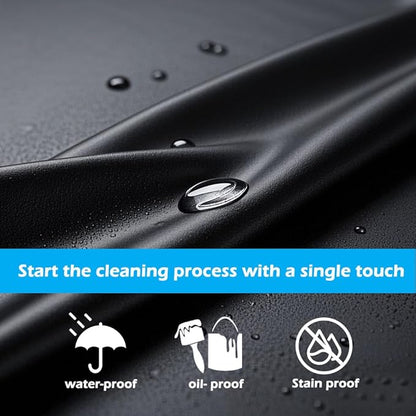 Waterproof Rubber Vinyl Apron 40 Inch Heavy Duty Adjustable Bib for Men Women Kitchen Cooking Lab Dishwashing Black