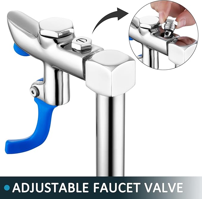 Glass Filler 14.5 Inches Deck Mount Faucet Glass Filling Station Water Station for Restaurants Kitchen Bar G1/2" Male with 3 Connector Adapter Brass Structure