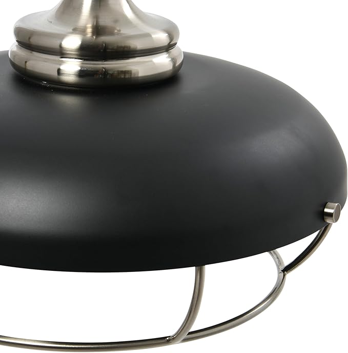 Presley - Caged Dome Metal Ceiling Light, Brushed Nickel and Matte Black