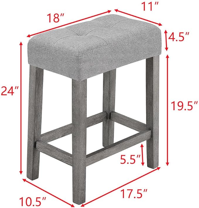 4 Piece Dining Table Set with 3 Stools, Small Kitchen Table Set Kitchen Island Table with Power Outlet, Space Saving Bar Industrial Bar Table and Chairs Set,for Living Dining Game Room,Gray