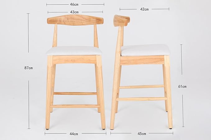 Mid-Century Modern Design 24" Counter Stools,Upholstered Counter Stools with Legs for Kitchen Island，Dining Room