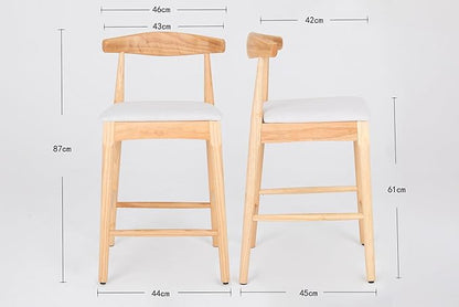 Mid-Century Modern Design 24" Counter Stools,Upholstered Counter Stools with Legs for Kitchen Island，Dining Room