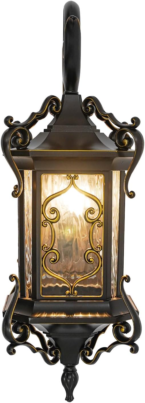 Outdoor Wall Light Fixtures, IP55 Waterproof Outside Wall Lantern Retro Exterior Wall Sconces Vintage Wall-Mounted Lights for Garage House Porch Doorway, E26 w/o Bulb