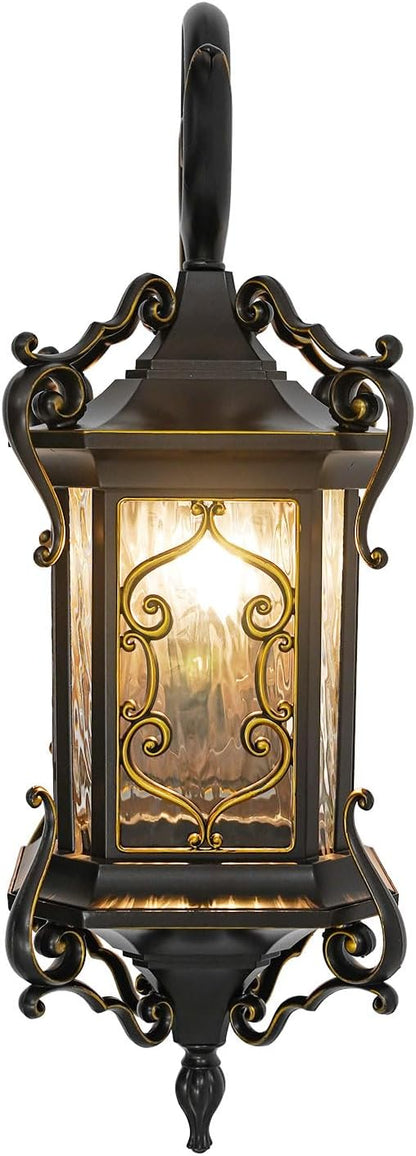 Outdoor Wall Light Fixtures, IP55 Waterproof Outside Wall Lantern Retro Exterior Wall Sconces Vintage Wall-Mounted Lights for Garage House Porch Doorway, E26 w/o Bulb