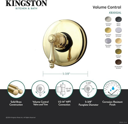 Kingston Brass KB3007AL Vintage Volume Control, Brushed Brass