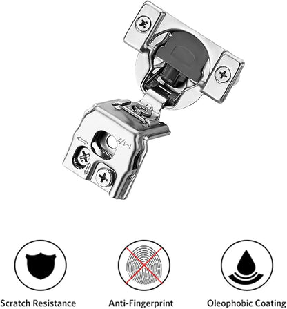 Ravinte 2 Pack 1 Pair 1-1/2 inch Overlay Cabinet Hinges Kitchen Soft Close Hidden Door for Kitchen Cabinet Stainless Steel Adjustable Hinges Satin Nickel Hardware