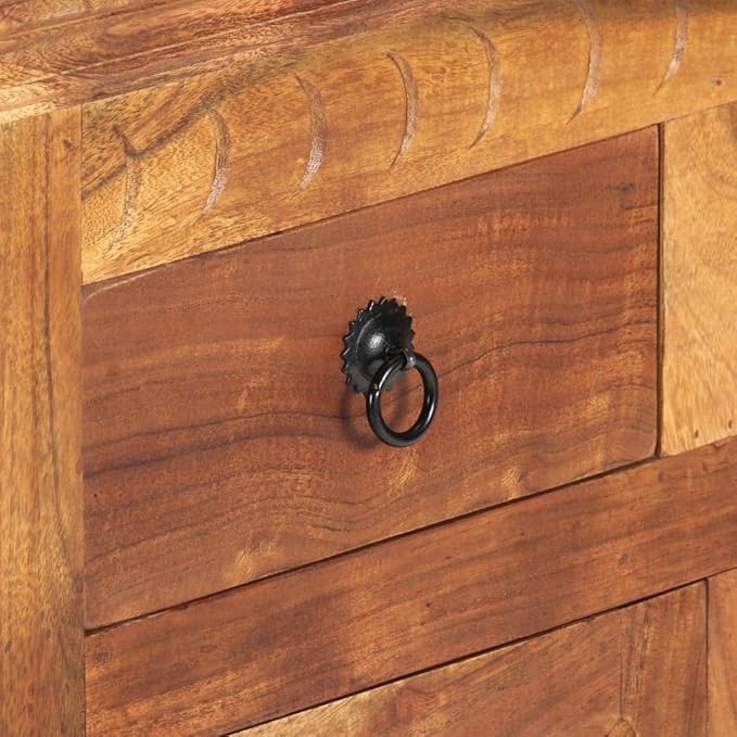 Acacia Wood Sideboard 11.8"x24.8"x29.5", 2 Drawer 2 Door Buffet Console for Living/Dining/Kitchen