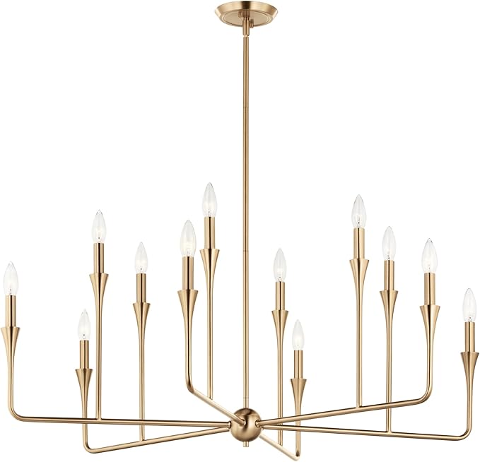 Kichler Alvaro 12-Light Multi-Tier Chandelier, Soft Modern Light in Champagne Bronze, for Foyer, Great or Living Room or Large Dining Room (20" x 39.75"), 52692CPZ