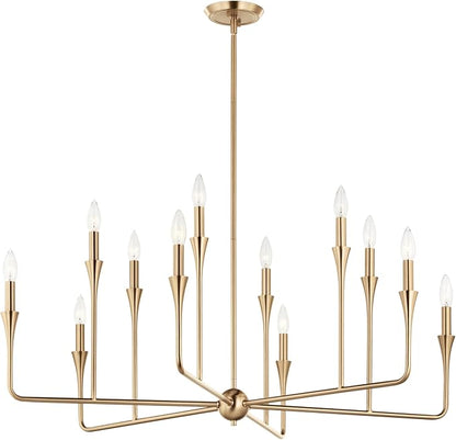 Kichler Alvaro 12-Light Multi-Tier Chandelier, Soft Modern Light in Champagne Bronze, for Foyer, Great or Living Room or Large Dining Room (20" x 39.75"), 52692CPZ