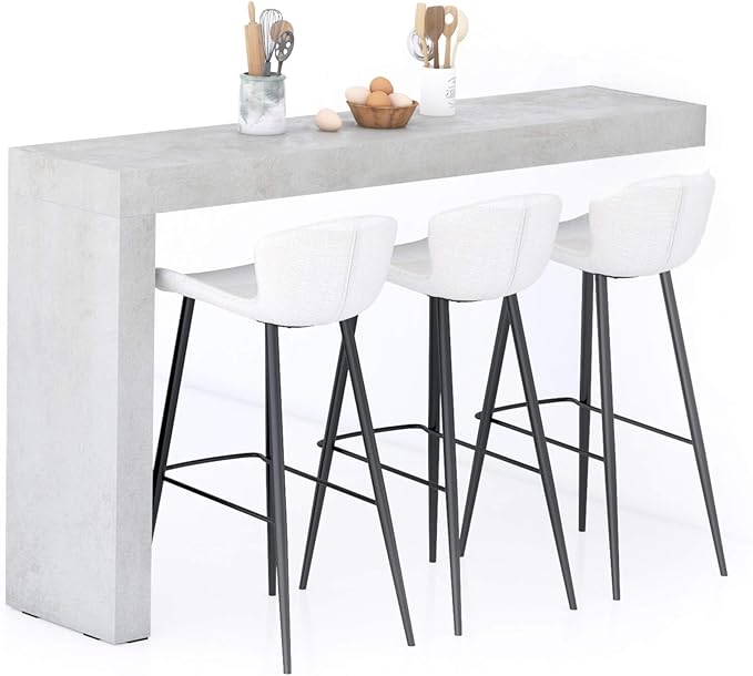 Mobili Fiver, Evolution Peninsula 70.9 x 15.7 in, Concrete Effect, Grey, Made in Italy