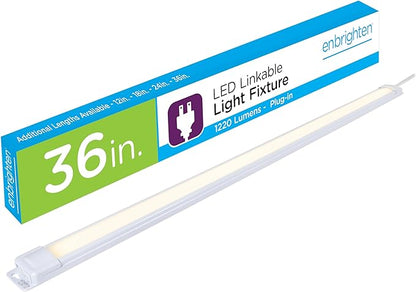 Enbrighten Premium Linkable Under Cabinet Fixture, 36in, LED, Linkable, 1220 Lumens, 3000K Warm White, 38847-T1
