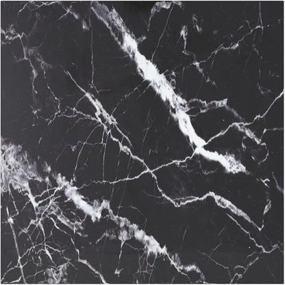 27.6x27.6in Square Tempered Glass Table Top Black White Marble Design 0.2in Thick Easy Clean Modern Tabletop for Dining Room Living Room Small Space