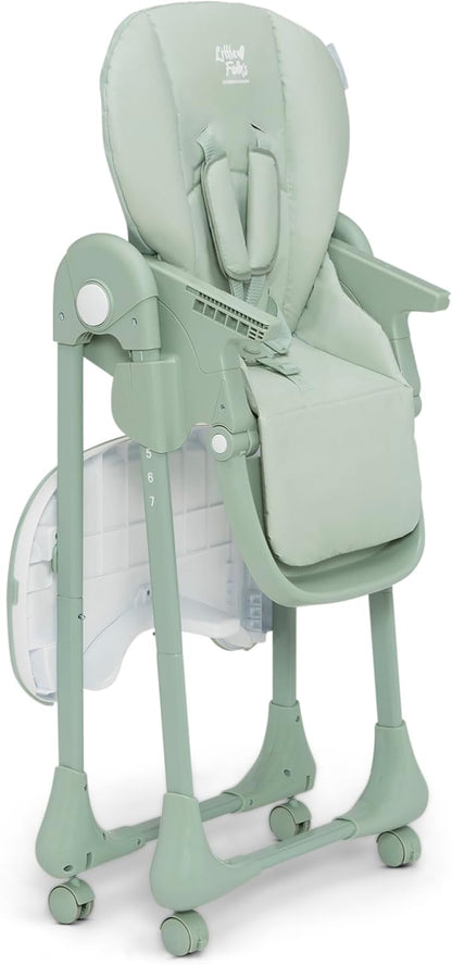 Little Folks by Delta Children 2-in-1 SlimFold High Chair for Babies and Toddlers, Sage Green