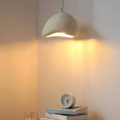Wabi Sabi Pendant Lights,9.8in White Modern Pendant Light Resin Hanging Lamp Kitchen Island Lighting Modern Japandi Chandelier for Dining Room Bedroom Hallway Foyer
