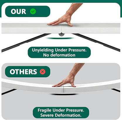 Folding Table 6ft - Heavy Duty Plastic Table with Handle, Foldable & Portable, Fold-in-Half Utility Tables for Outdoor, Dining, Wedding, Events, Indoor, Picnic, Camping, Party (White)