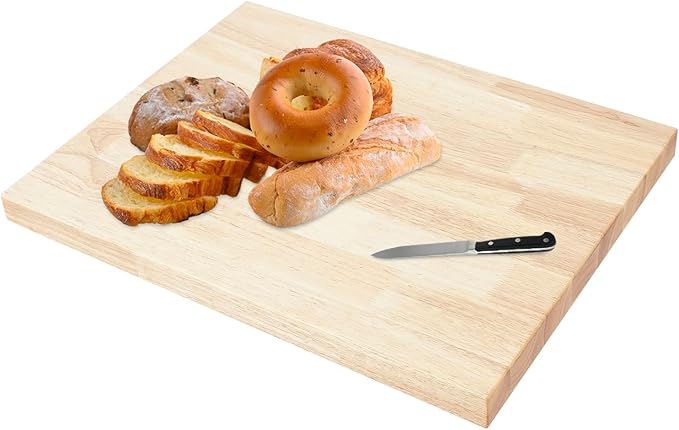 Solid Rubber Wood Table Top,24x18x1.5 in Standard Rectangular Countertop,Large Butcher Block Countertop for DIY Desktop,Washer Counter,Kitchen Island,Bakery Worktable